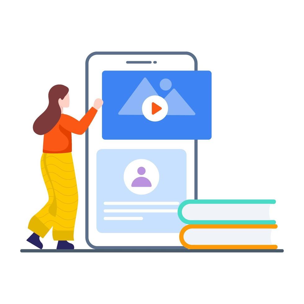 Online Learning App Concept vector