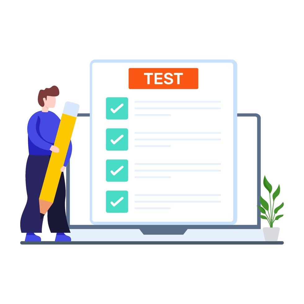 Online Quiz Test Concept vector