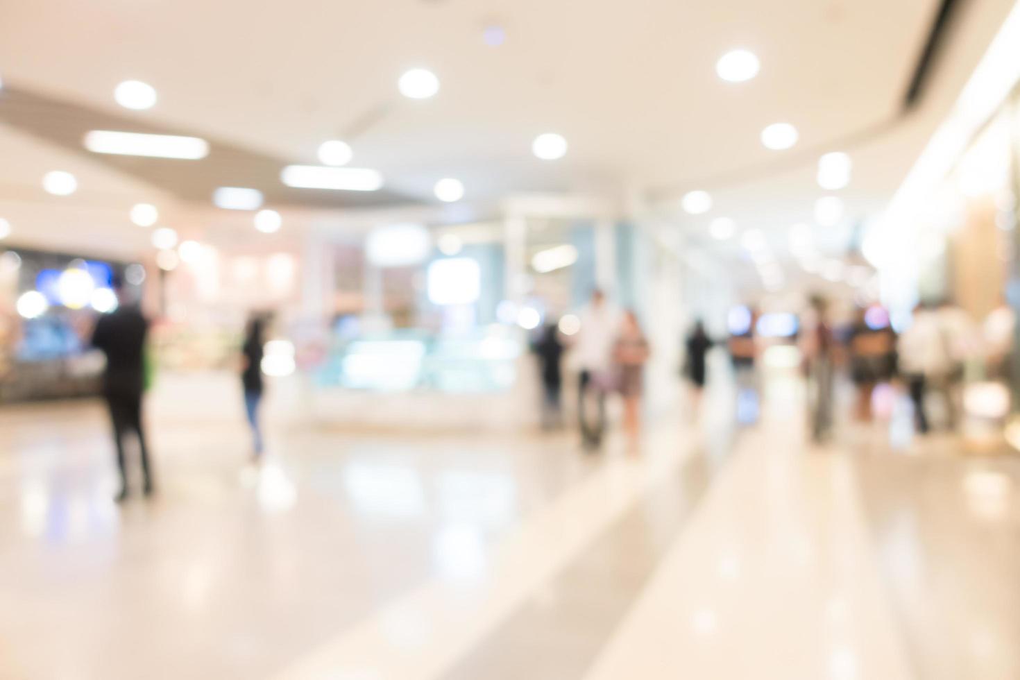 Defocused shopping mall interior photo