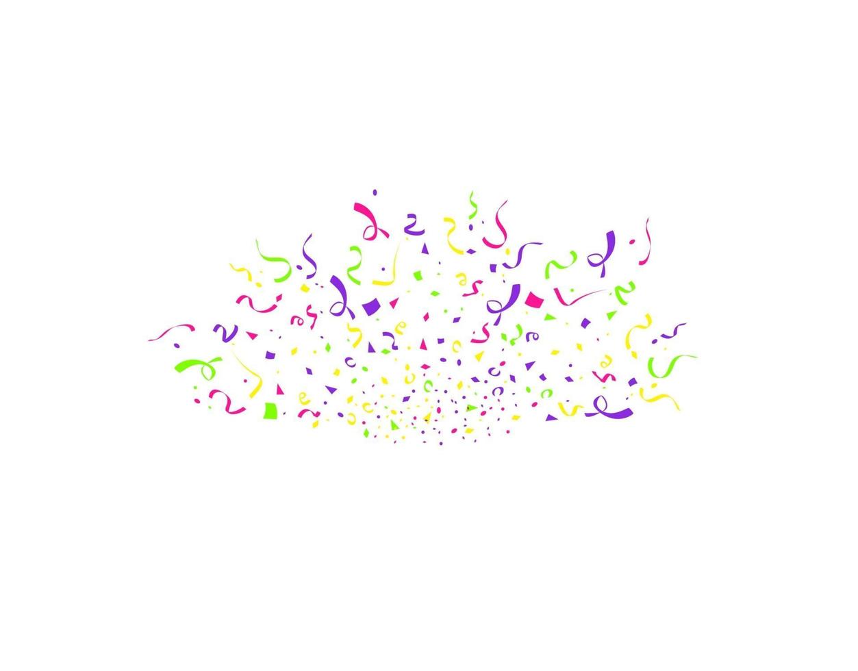 Colorful confetti burst isolated on white background. Festive template. Vector illustration of falling particles for holydays design
