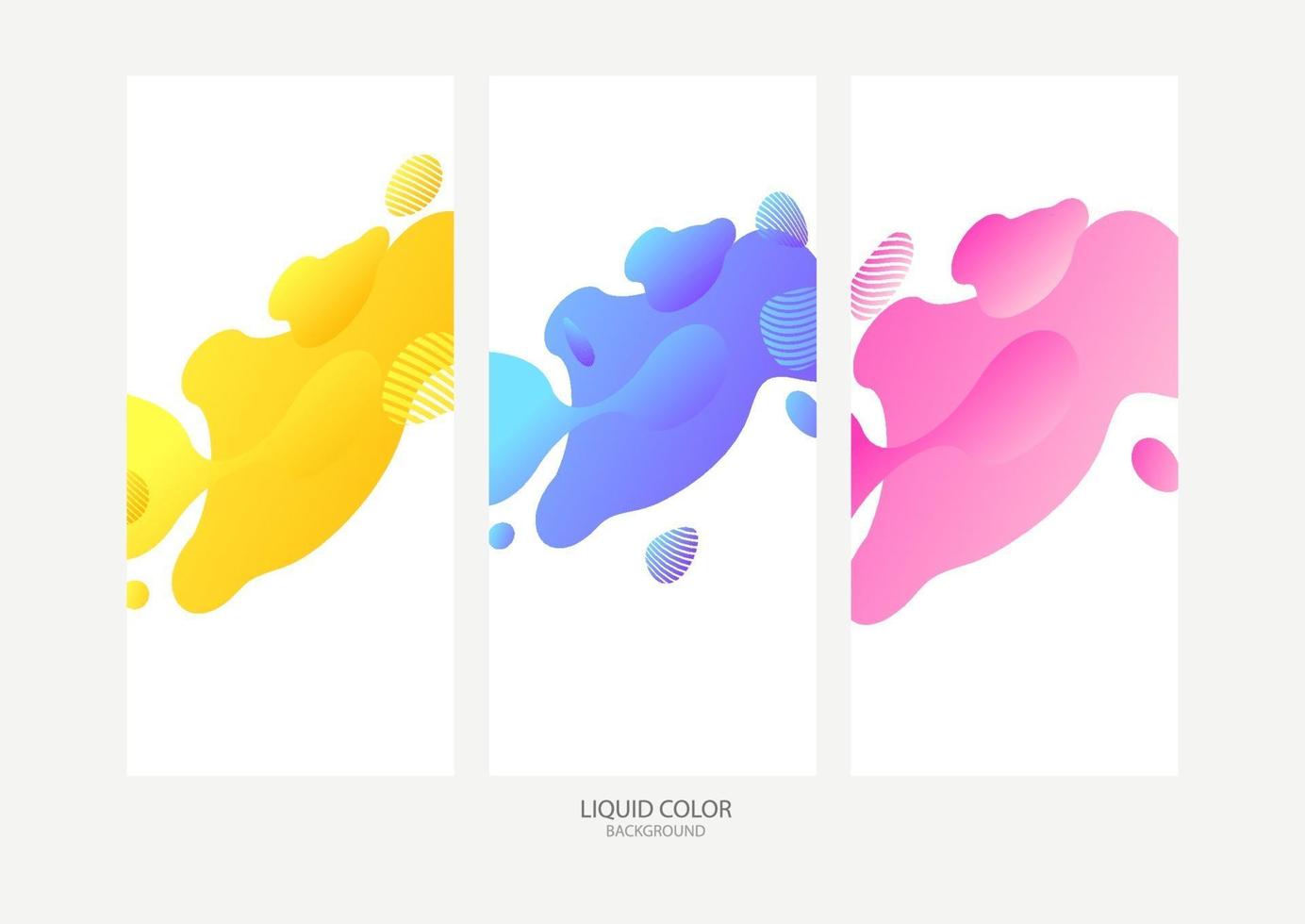 Abstract geometric shapes. Liquid gradient banners isolated on white background. Fluid vector background.