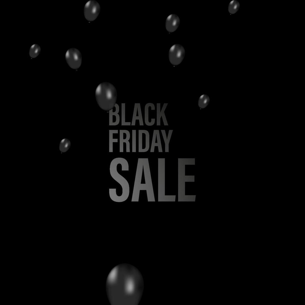 Fondo de globos de viernes negro. colección de globos realistas negros. ilustración vectorial fresca para negocios, fiestas, cumpleaños o vacaciones. vector