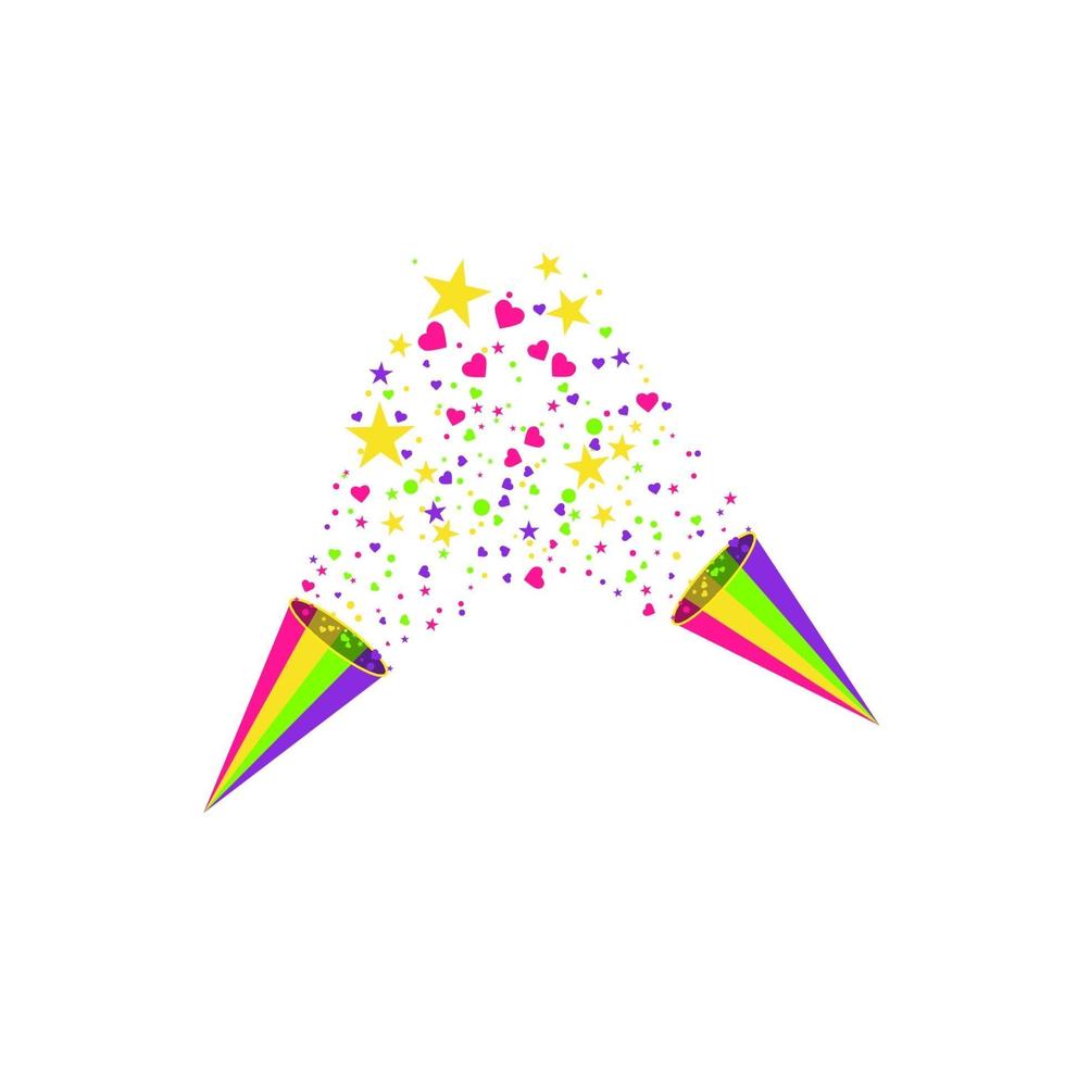 Vector confetti. Festive illustration. Party popper isolated on white background