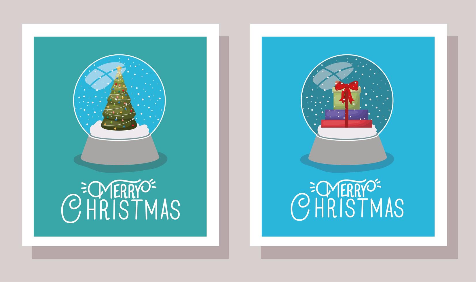 feliz navidad conjunto de tarjetas vector
