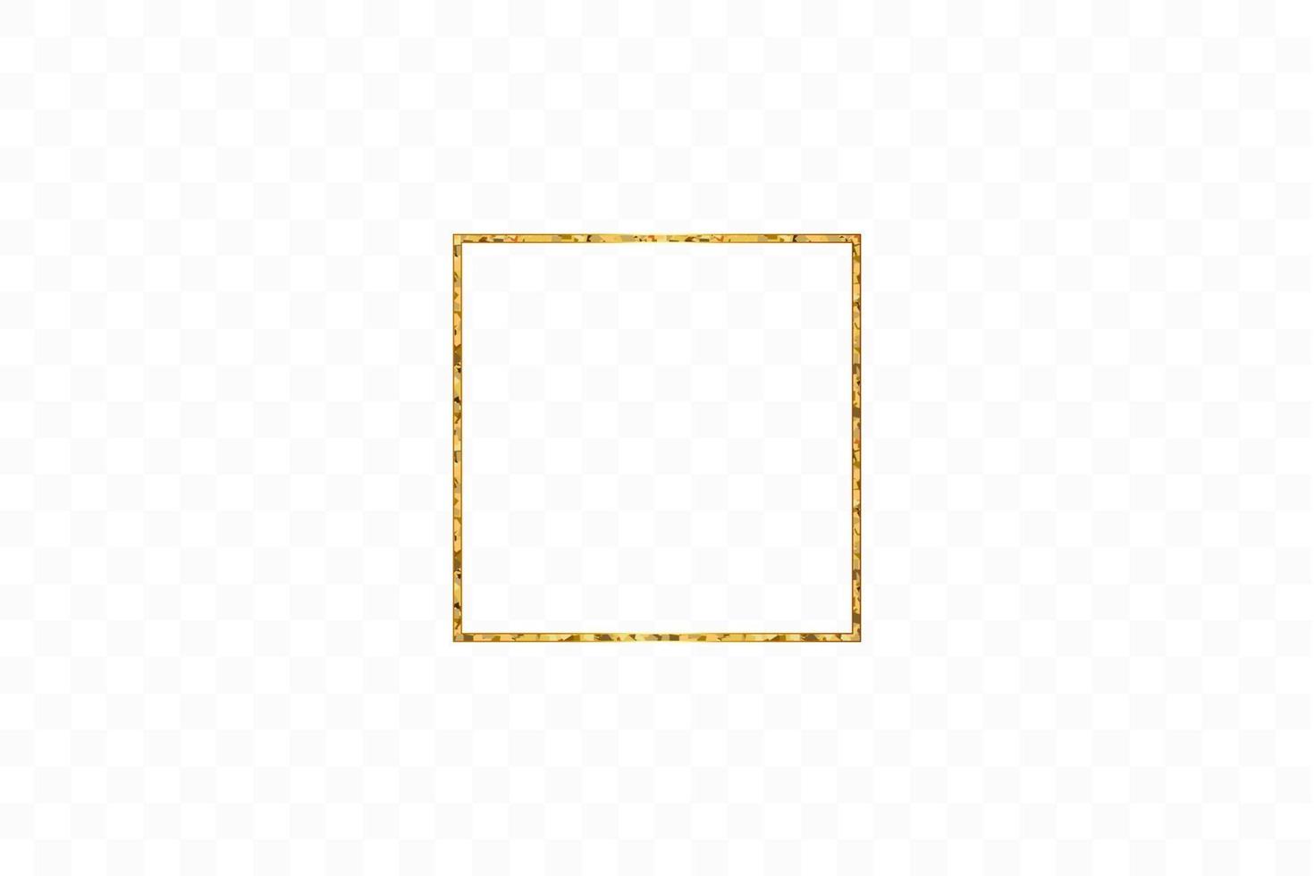 Gold shiny glowing vintage frame isolated. Golden luxury realistic rectangle border. vector