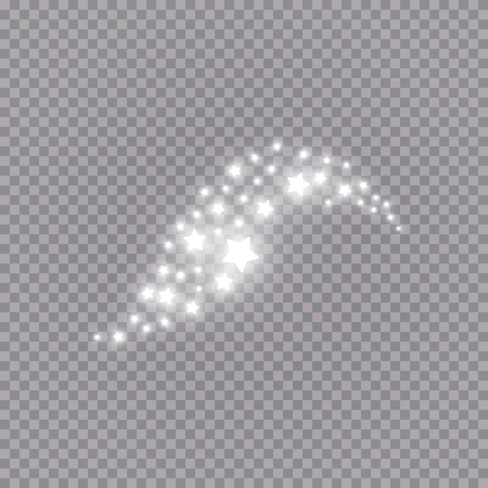Glowing light effect with many glitter particles isolated. Vector starry cloud with dust. Magic christmas decoration