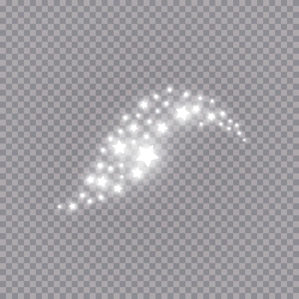 efecto de luz brillante con muchas partículas de brillo aisladas. vector nube estrellada con polvo. decoración navideña mágica