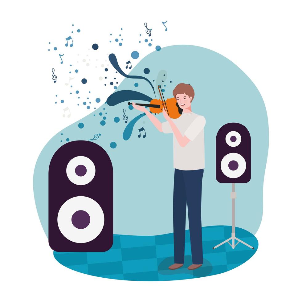 man playing violin vector