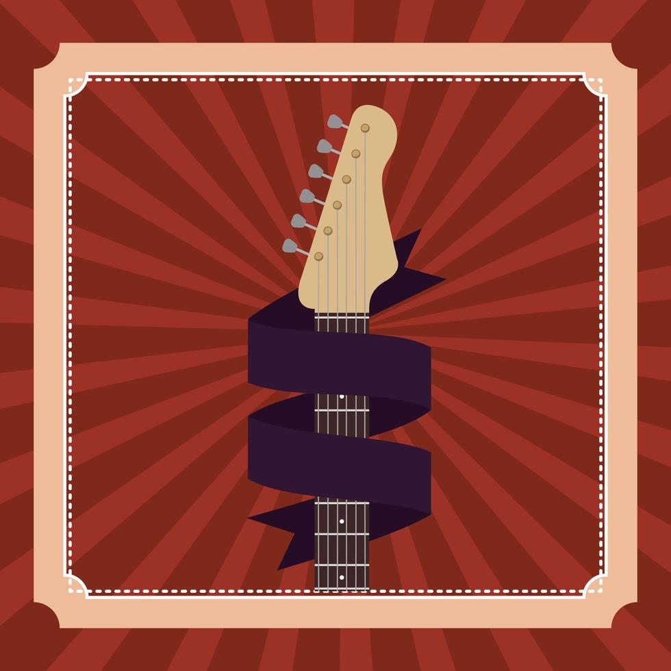 poster with electric guitar instrument vector