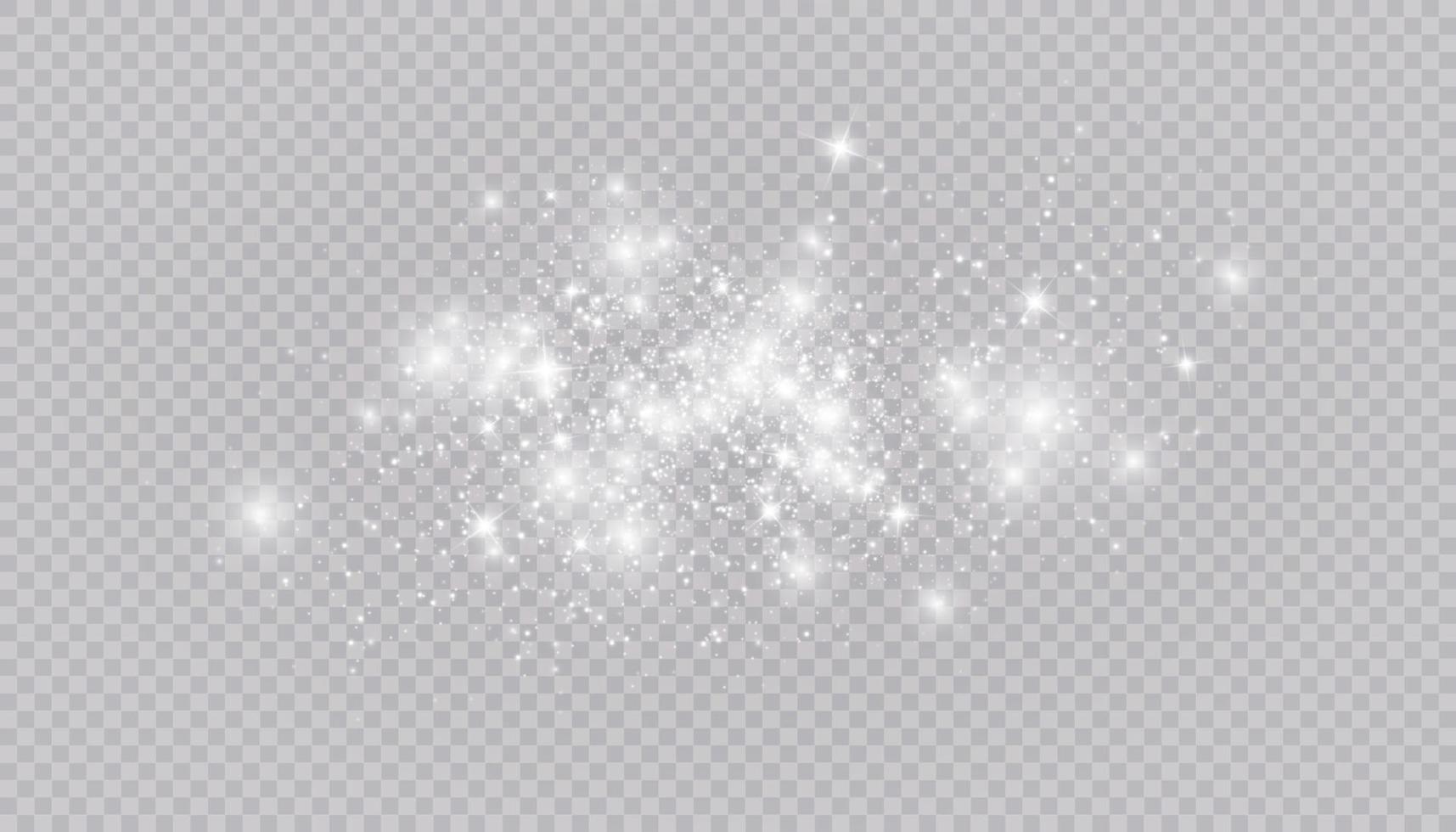 Glowing light effect with many glitter particles isolated. Vector starry cloud with dust. Magic christmas decoration