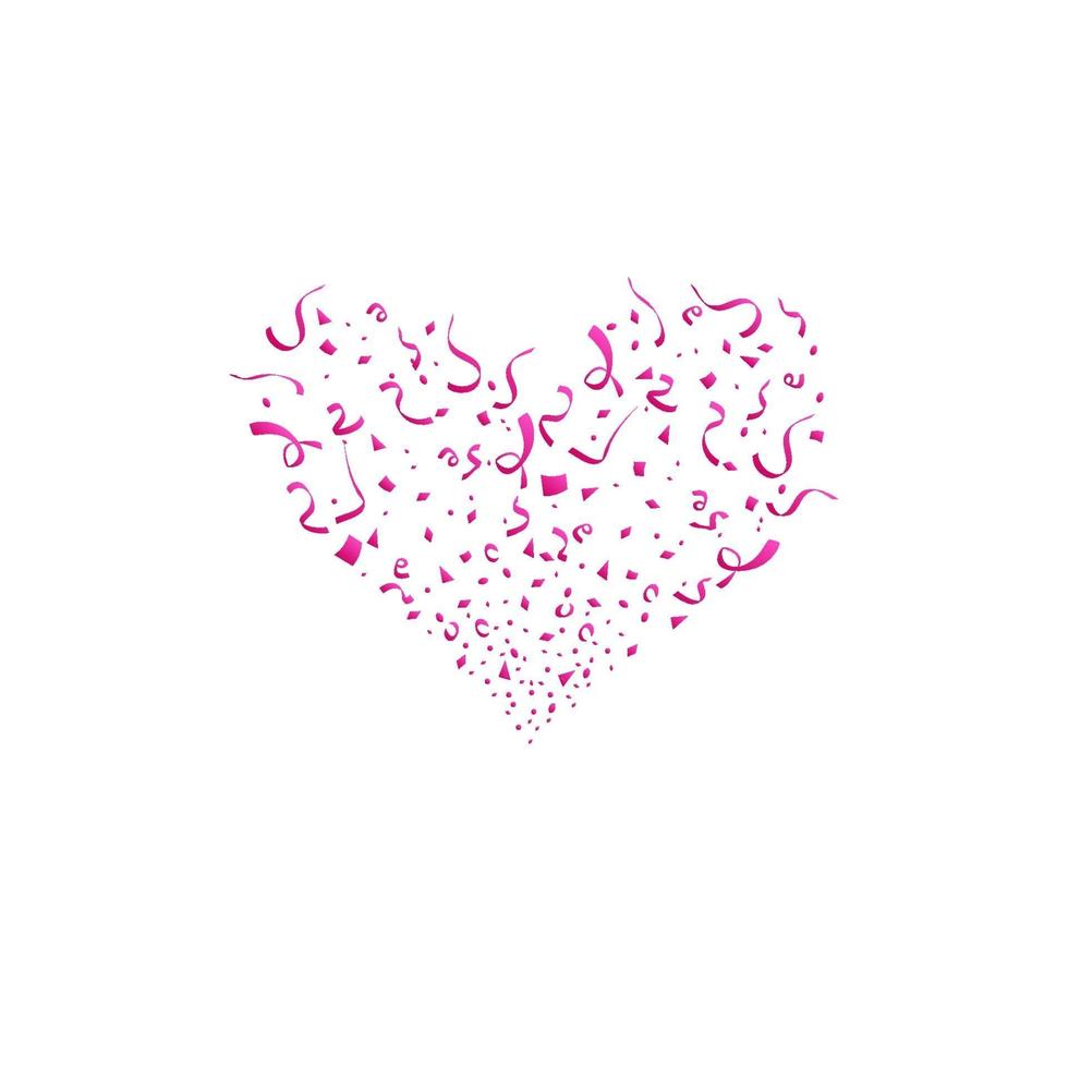 concepto de día de San Valentín. formas de corazón. explosión de confeti de corazón rojo aislado vector