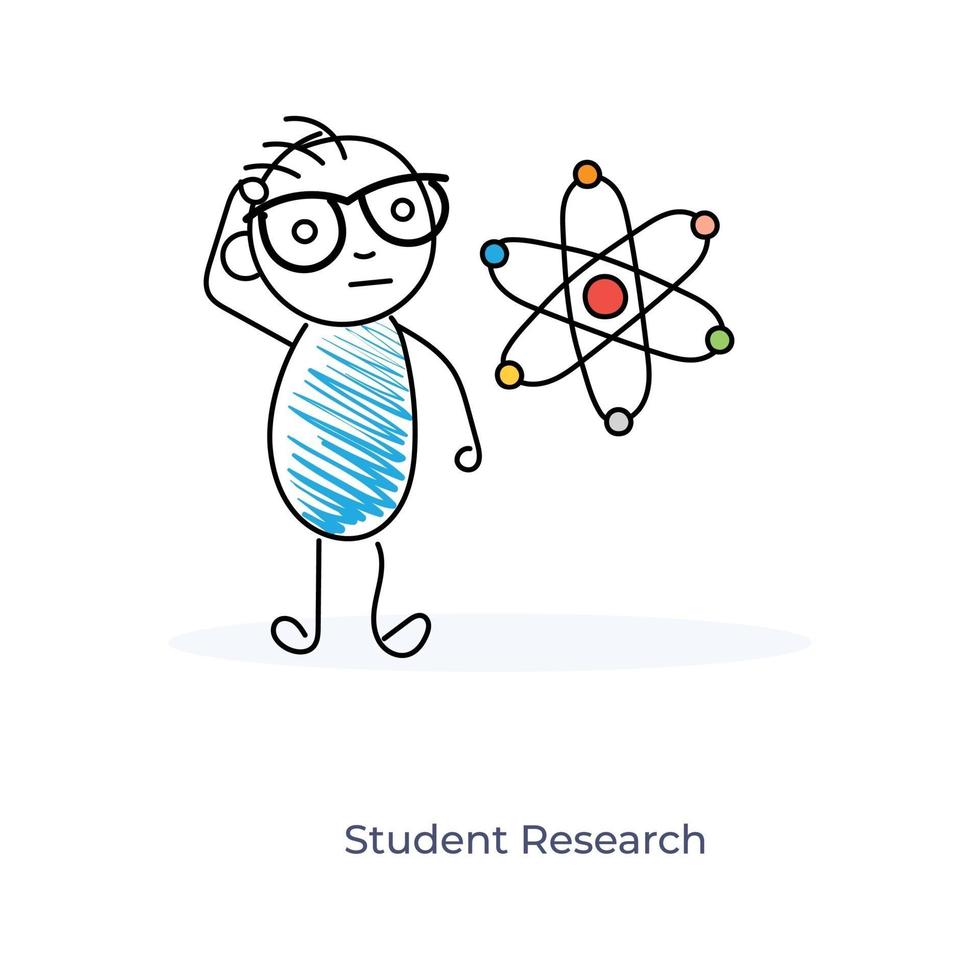 investigación de estudiantes de dibujos animados vector