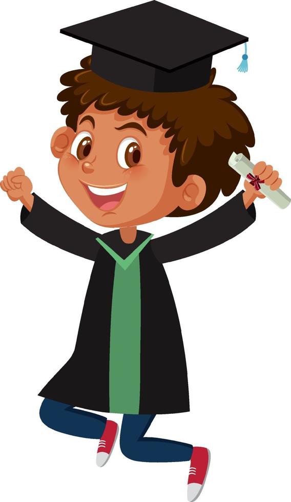 personaje de dibujos animados de un niño con traje de graduación vector