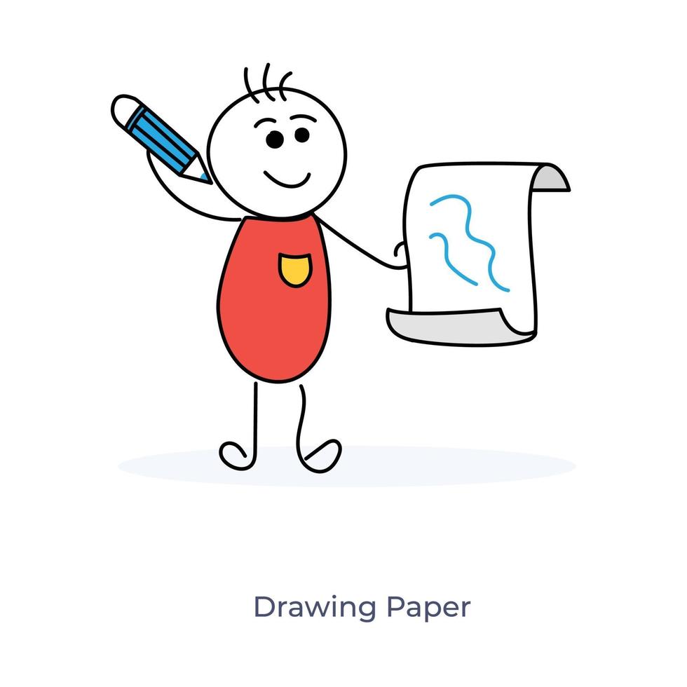 Cartoon Boy with Drawing Paper vector