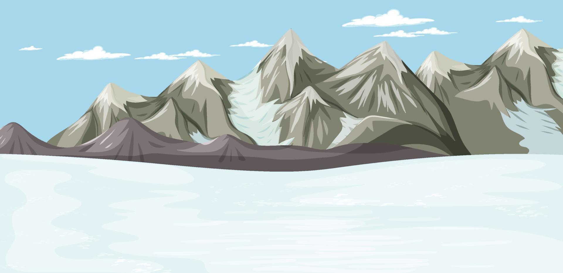 Fondo de paisaje de invierno de dibujos animados transparente vector