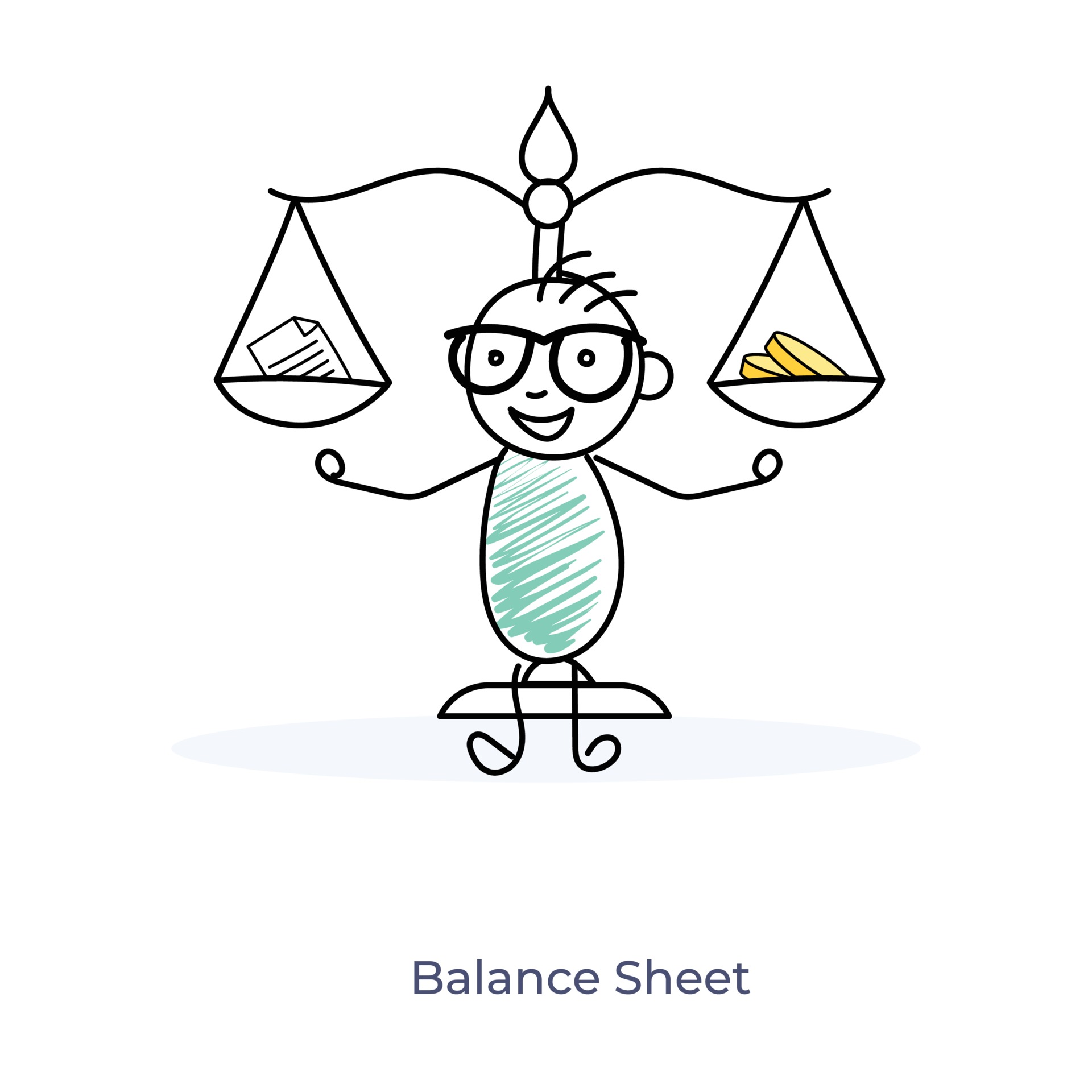 Cartoon Character and Balance Sheet 2111887 Vector Art at Vecteezy