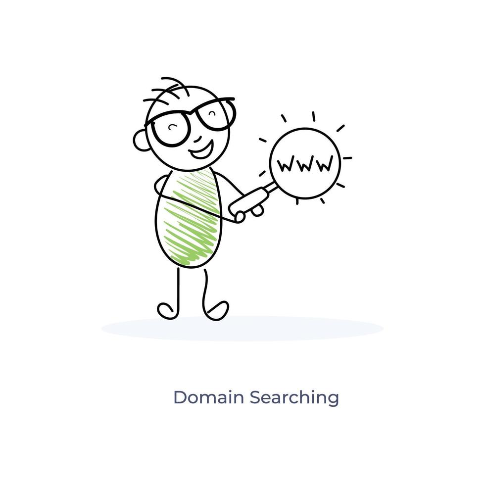 Cartoon User Searching Domain vector