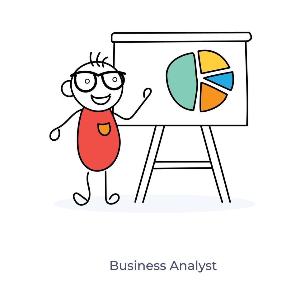 Cartoon Business Analyst vector