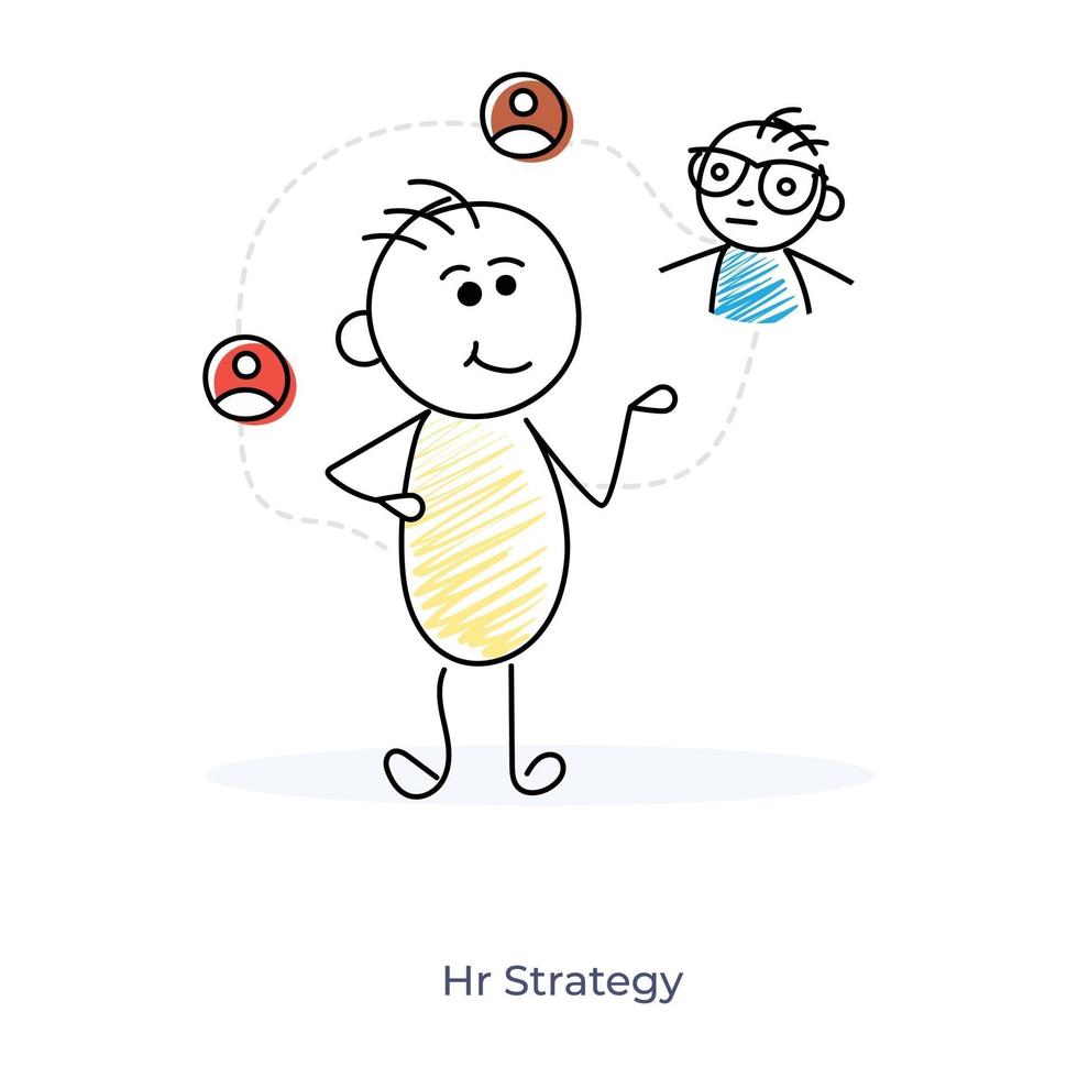 Cartoon Character and Hr Strategy vector