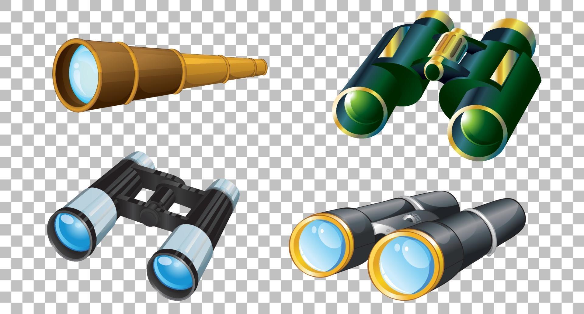 Set of different binoculars isolated 2111932 Vector Art at Vecteezy