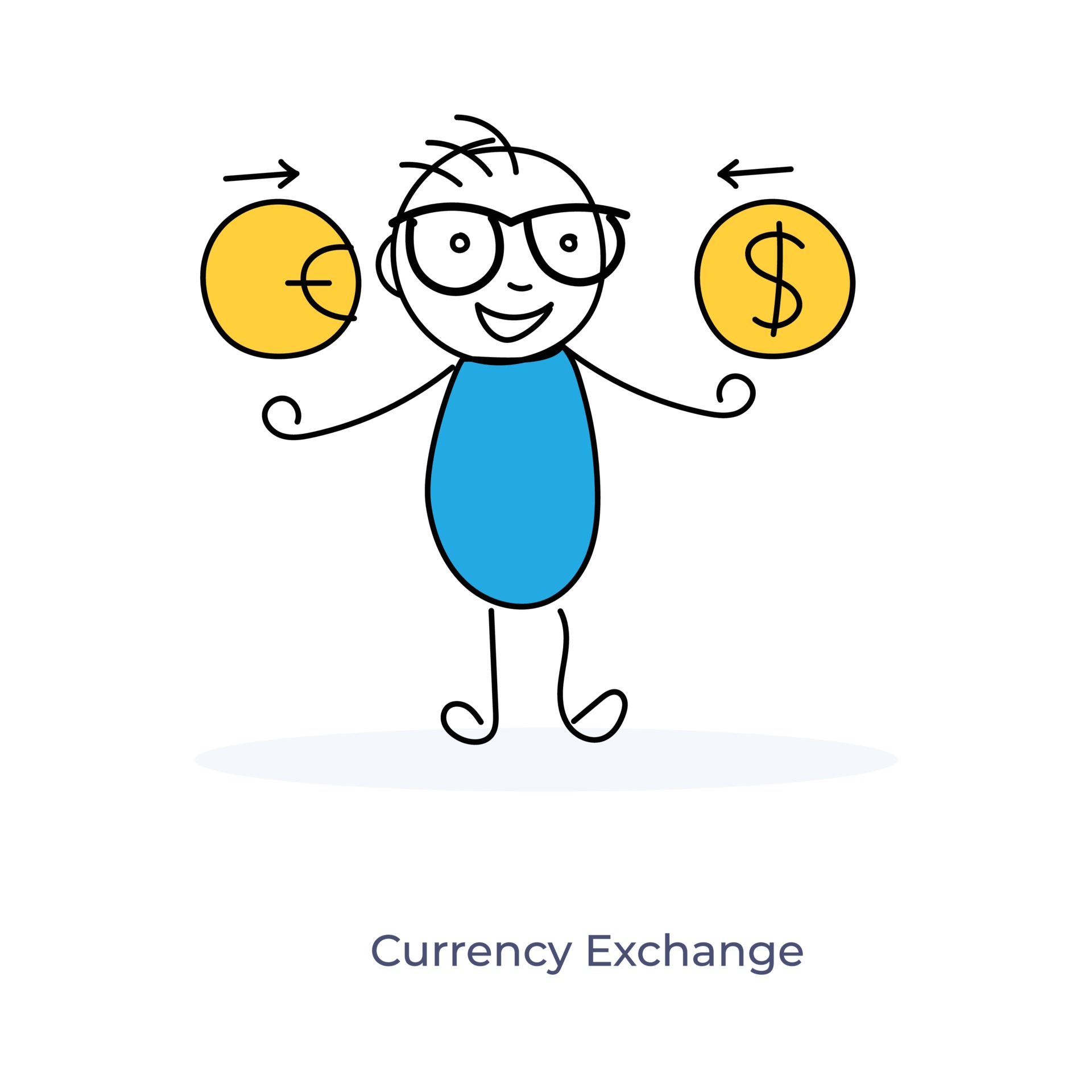 Cartoon Character and Currency Exchange 2111938 Vector Art at Vecteezy