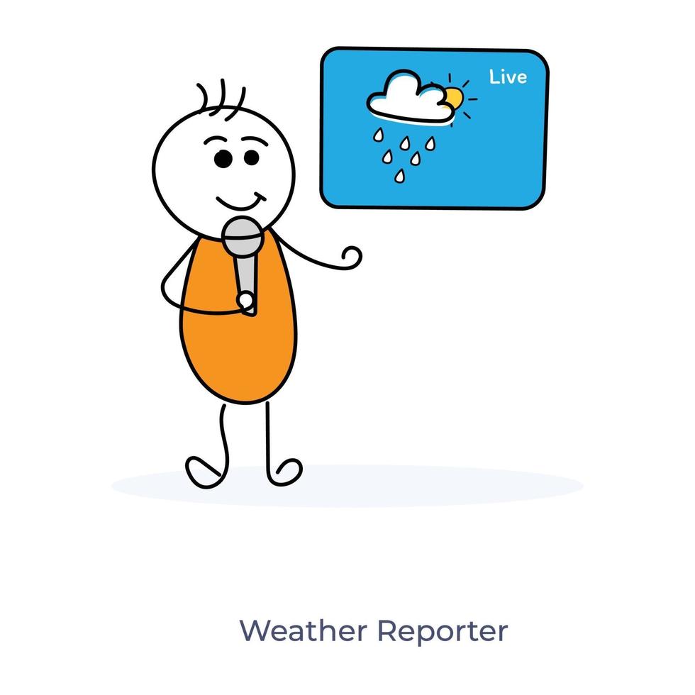 Cartoon Meteorologist Forecast vector