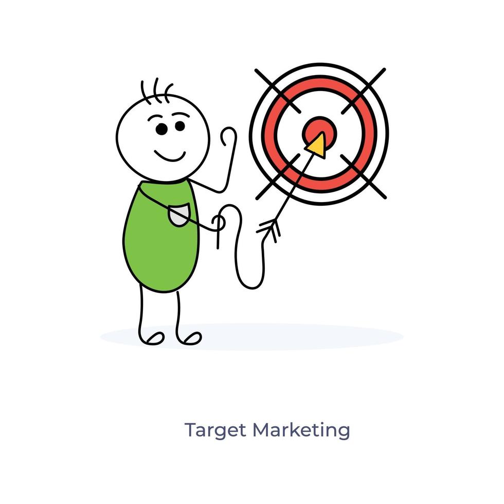 Target Marketing by a Cartoon Character vector
