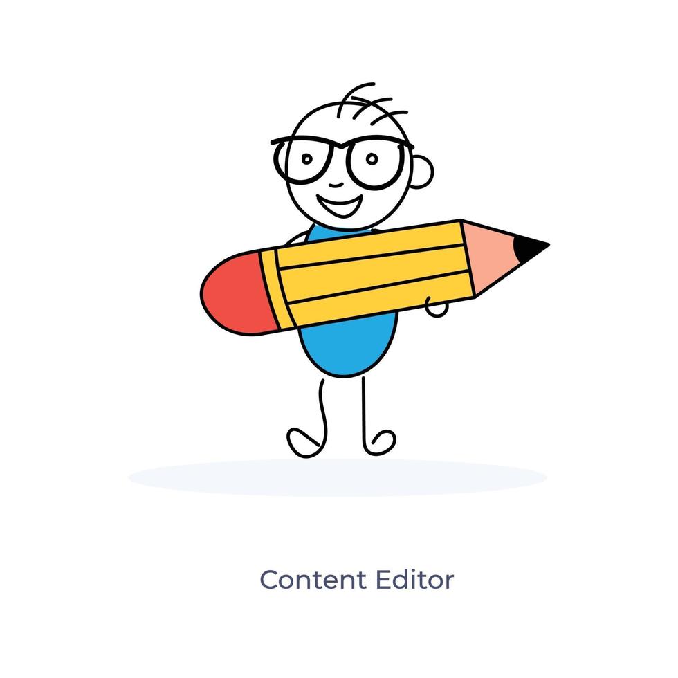 Cartoon Content Writer vector