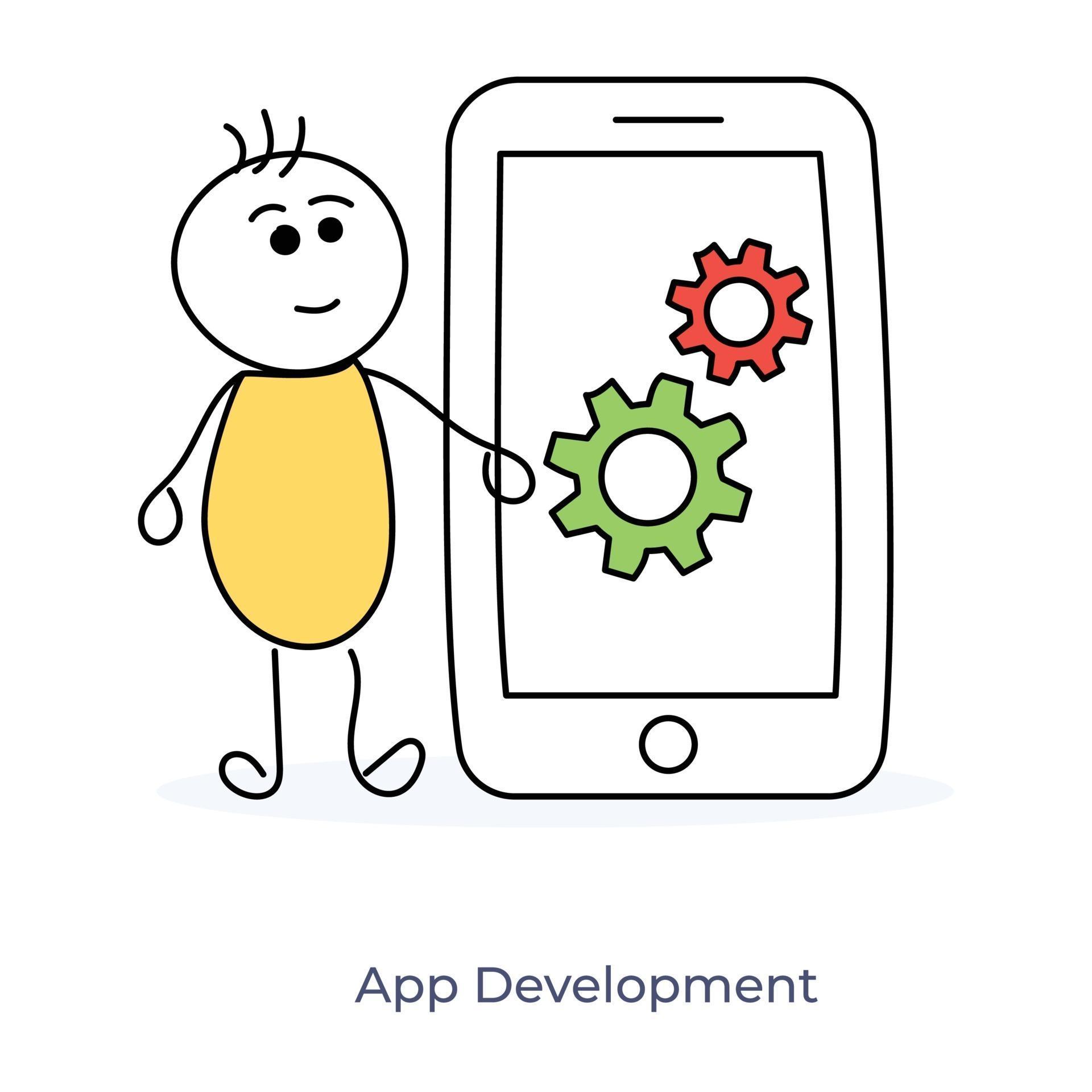 Cartoon App Developer 2112006 Vector Art at Vecteezy