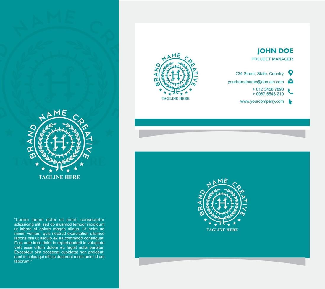 Business Card with Logo H Vector, Eps 10 vector