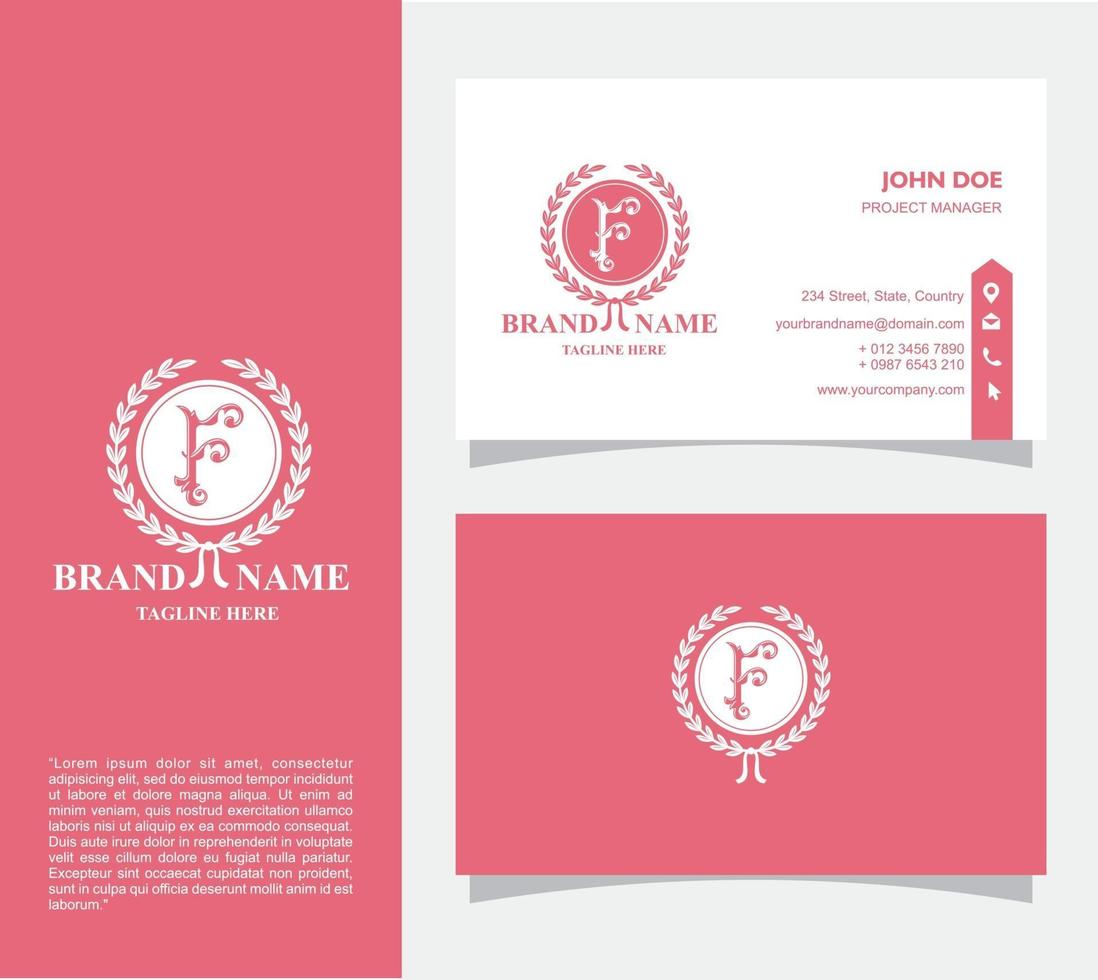 Business Card with Logo F Vector, Eps 10 vector