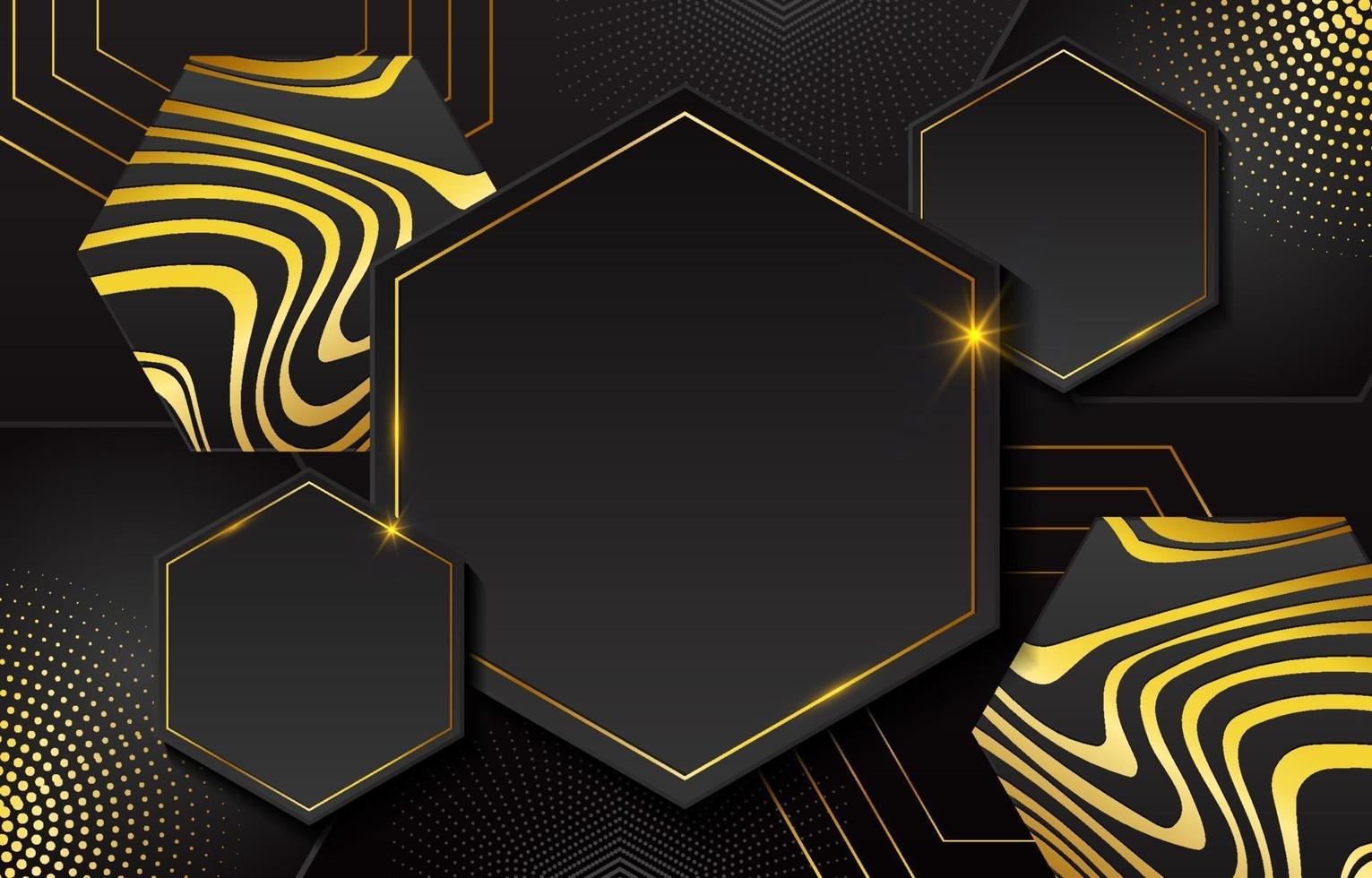 fondo geométrico de oro negro vector