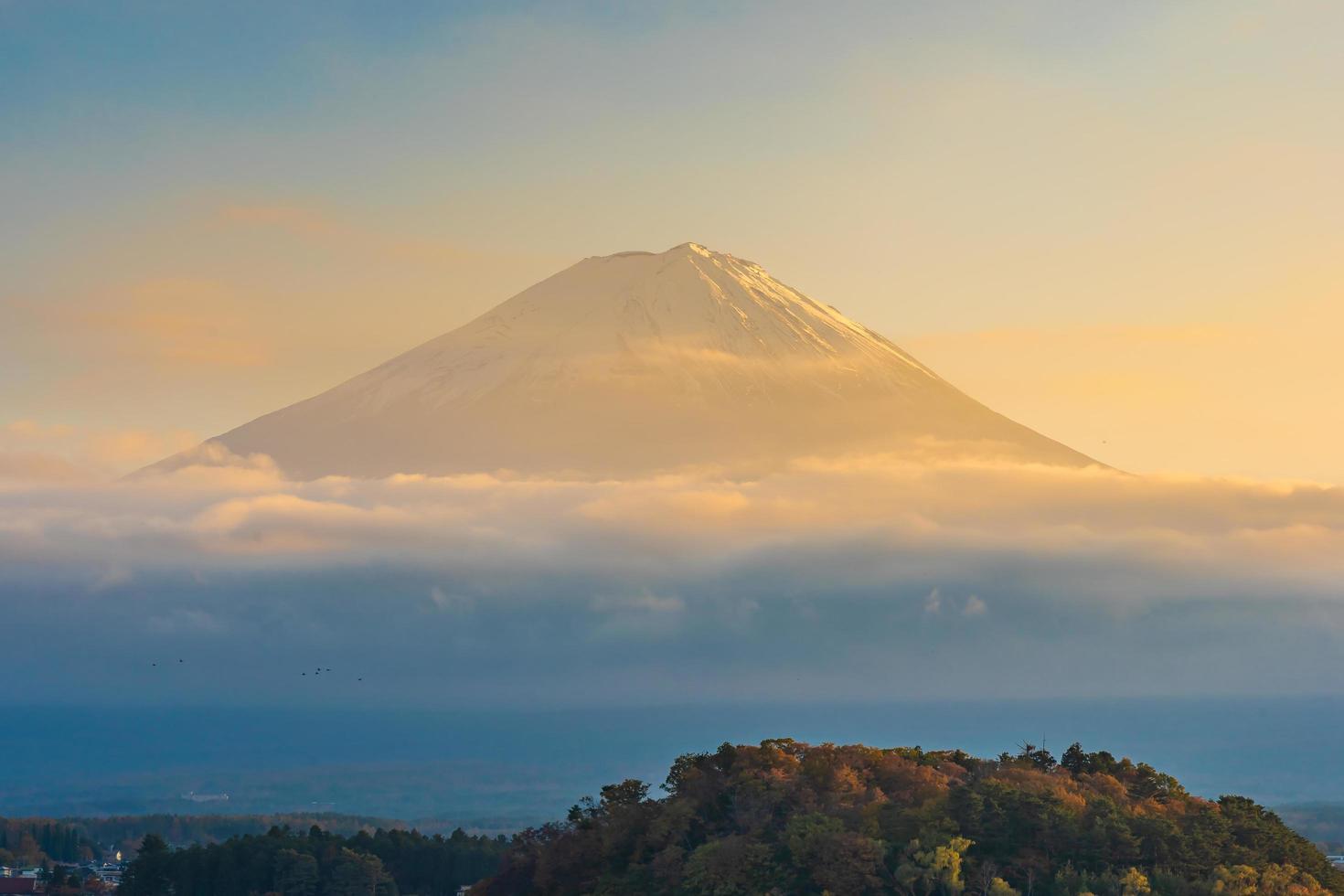 paisaje en mt. fuji, yamanashi, japón foto