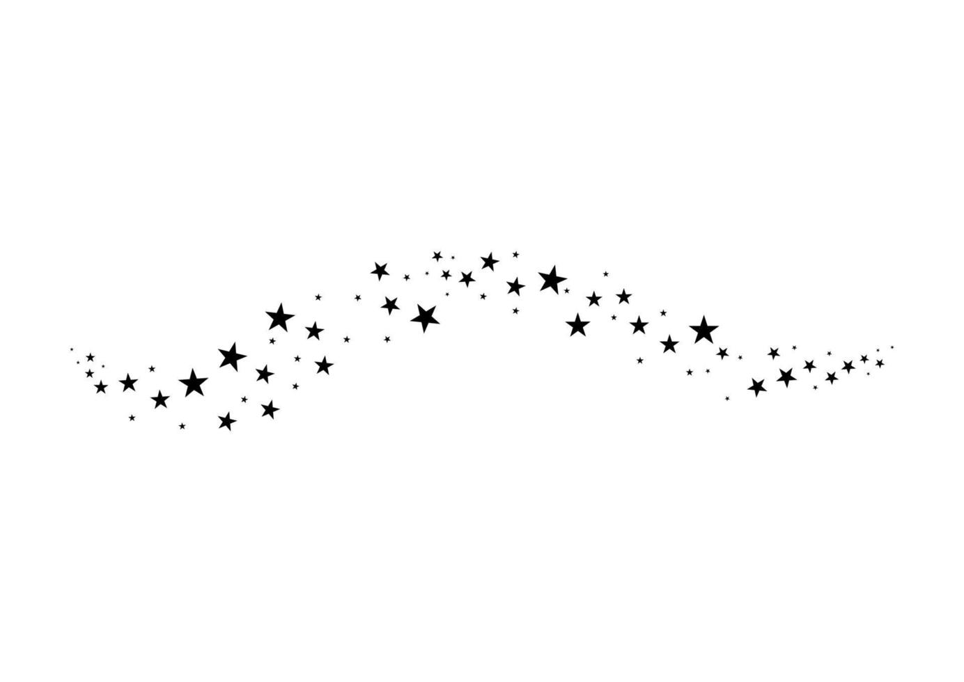 Falling star. Cloud of stars isolated on white background. Vector illustration