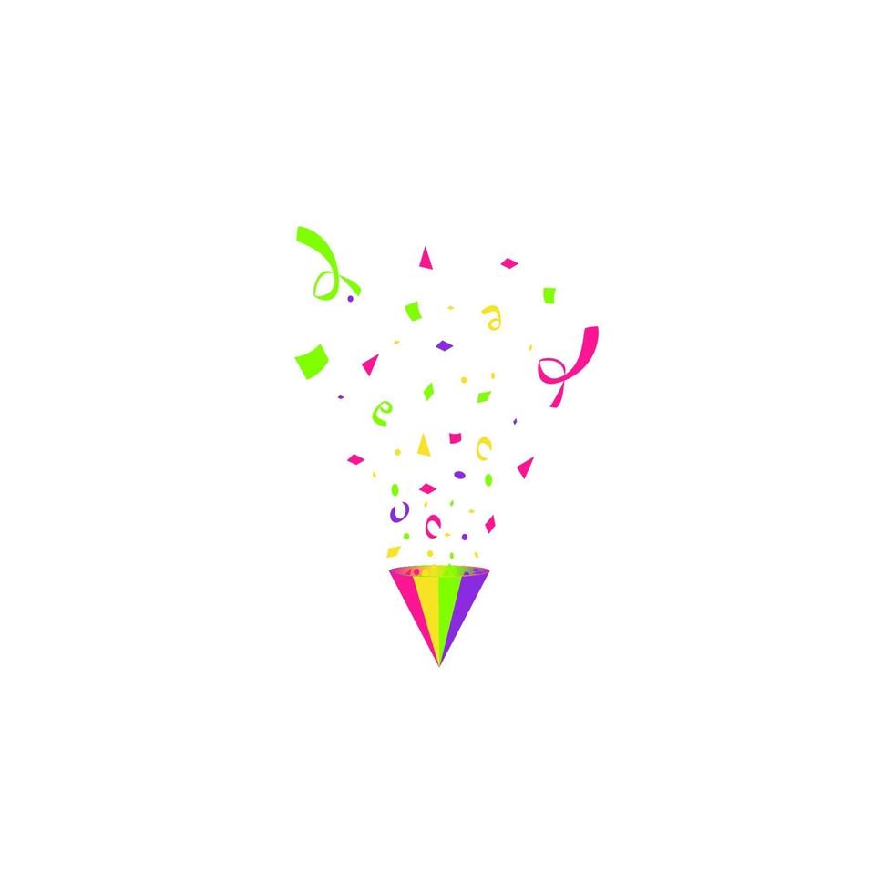 Vector confetti. Festive illustration. Party popper isolated on white background