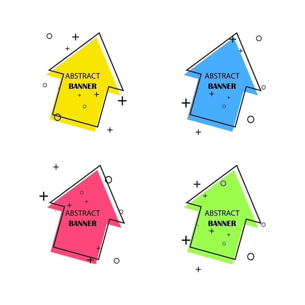 pancartas geométricas. etiquetas promocionales. formas geométricas vectoriales para publicidad vector