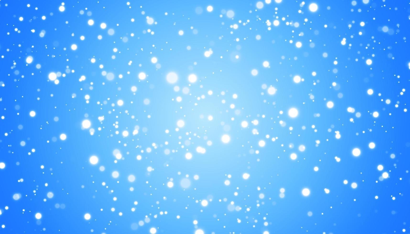 nieve blanca vuela sobre un fondo azul. copos de nieve de navidad. Ilustración de fondo de ventisca de invierno. vector