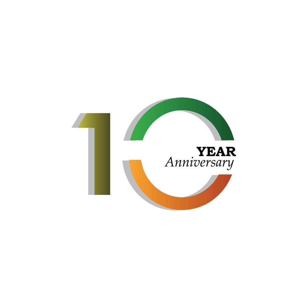 10 Years Anniversary Celebration Gold india Color Vector Template Design Illustration