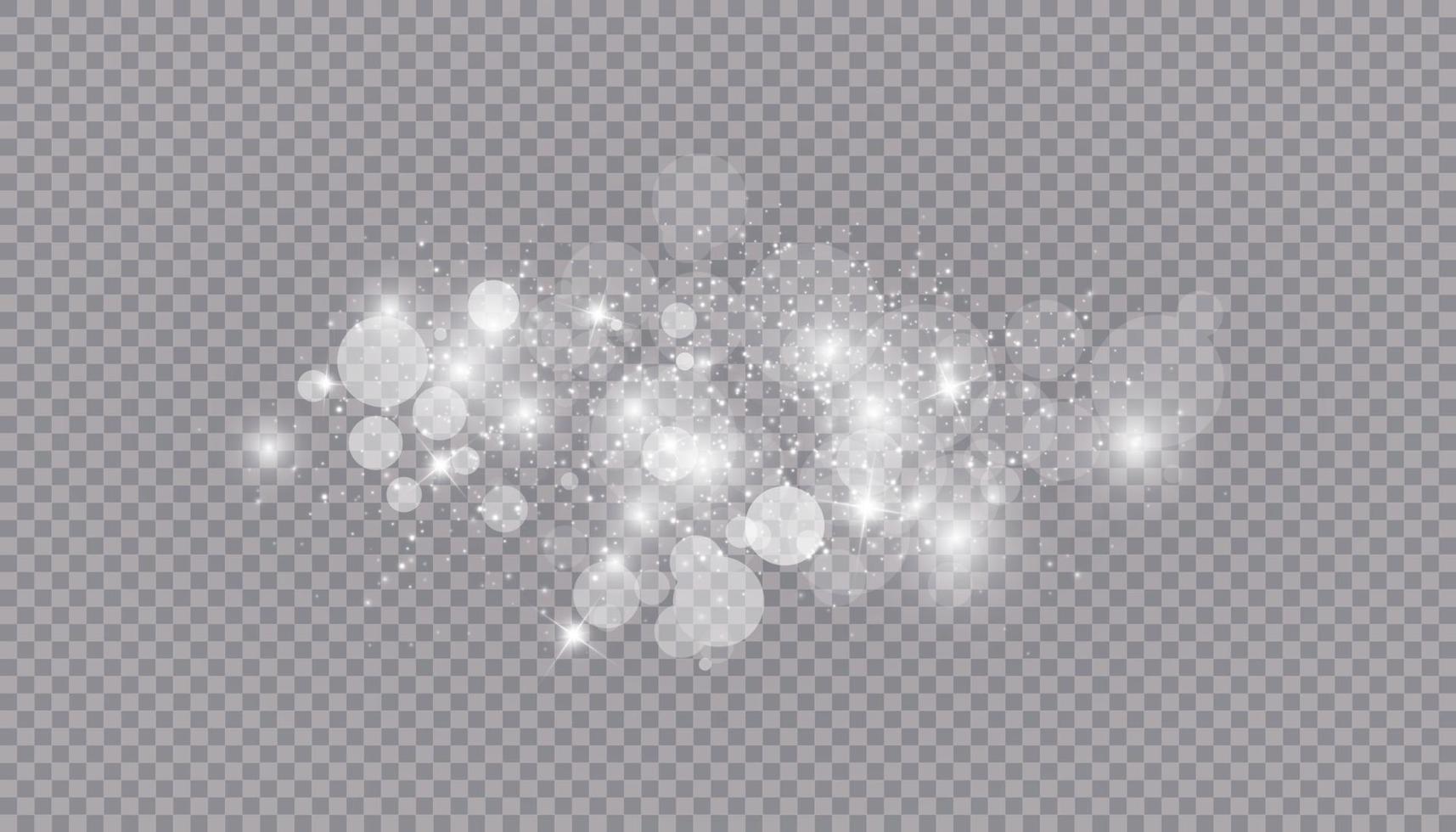 Glowing light effect with many glitter particles isolated. Vector starry cloud with dust. Magic christmas decoration