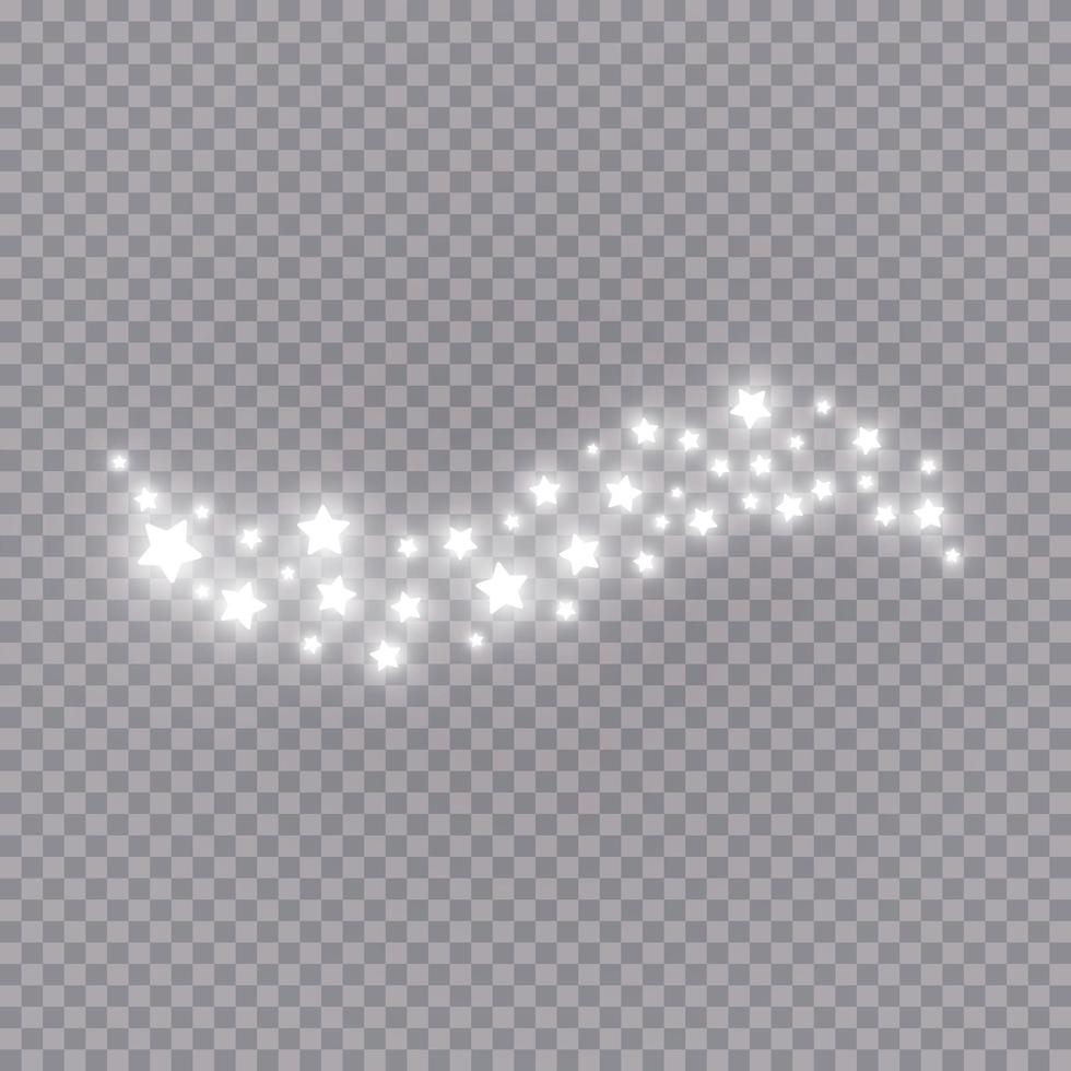 Glowing light effect with many glitter particles isolated. Vector starry cloud with dust. Magic christmas decoration