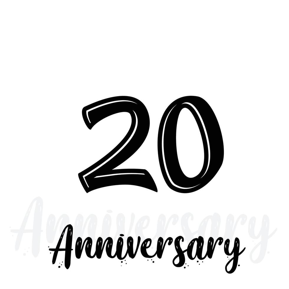 20 Years Anniversary Celebration Vector Template Design Illustration