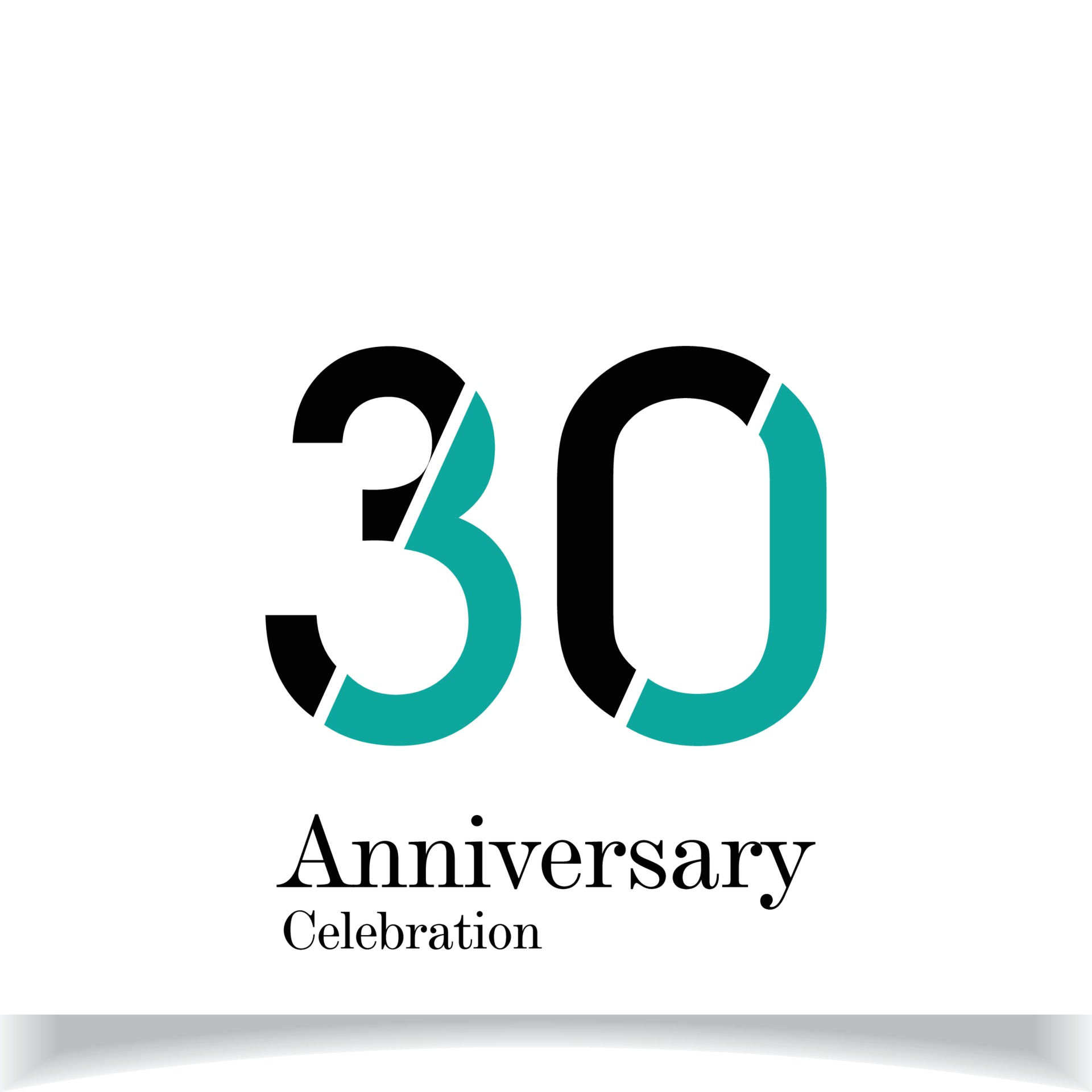 30 Years Anniversary Celebration Black Blue Color Vector Template ...