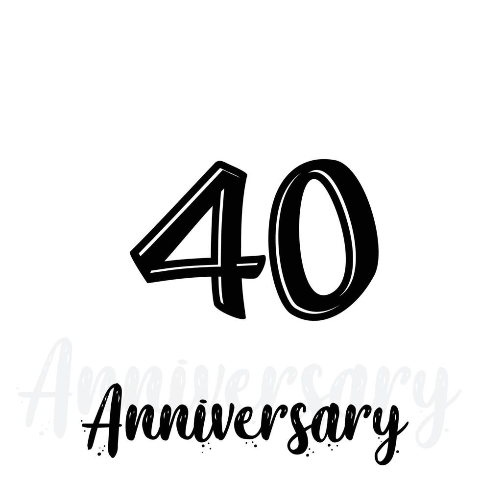 40 Years Anniversary Celebration Vector Template Design Illustration