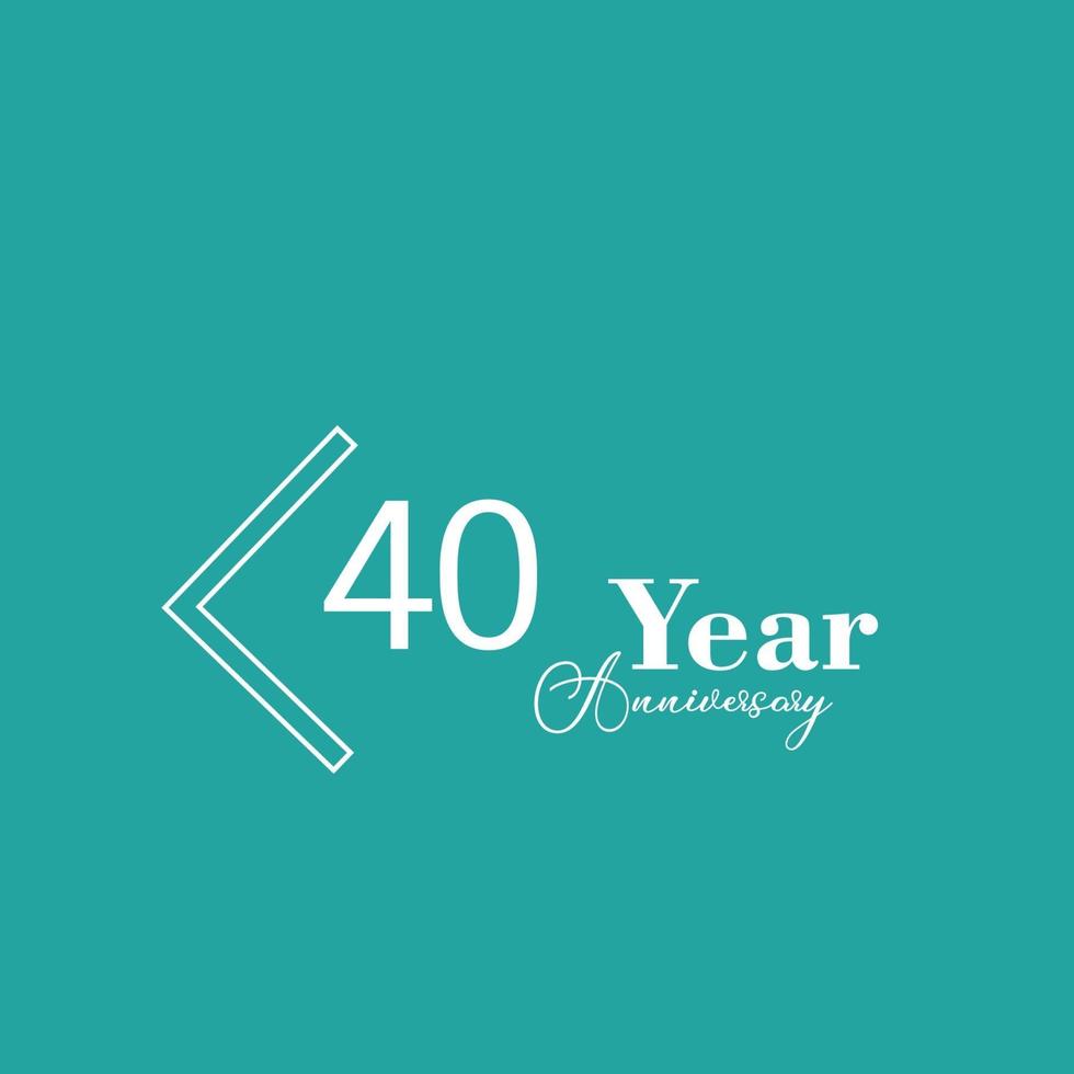 40 Years Anniversary Celebration Blue Color Vector Template Design Illustration