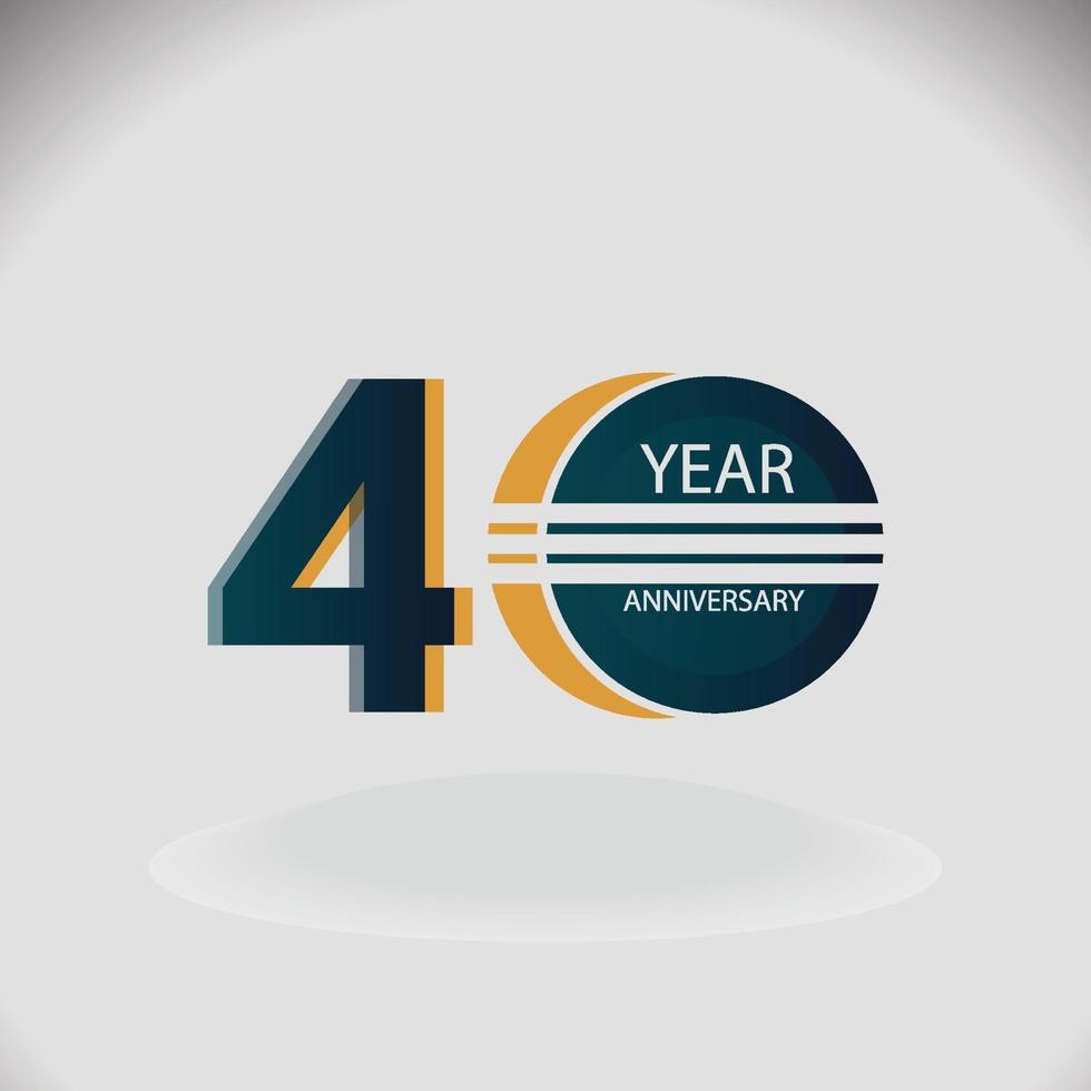 40 Years Anniversary Celebration Blue Color Vector Template Design Illustration