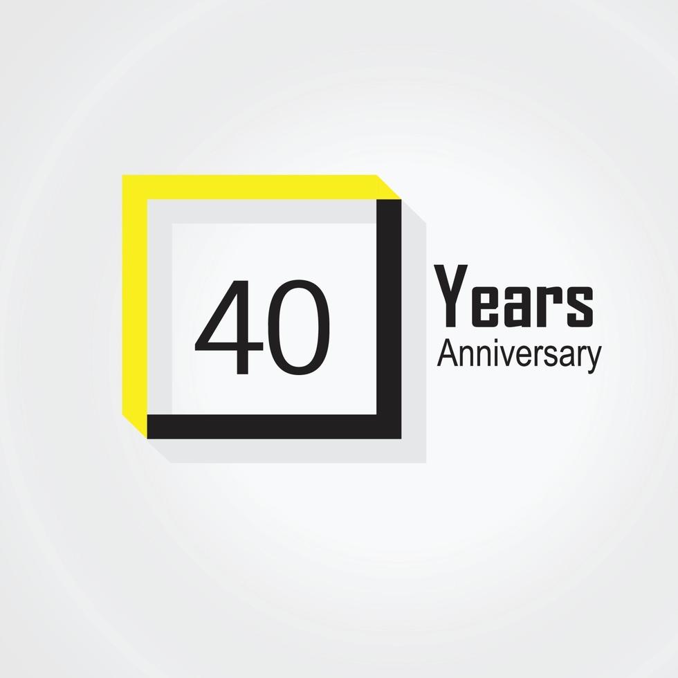 40 Years Anniversary Celebration Vector Template Design Illustration