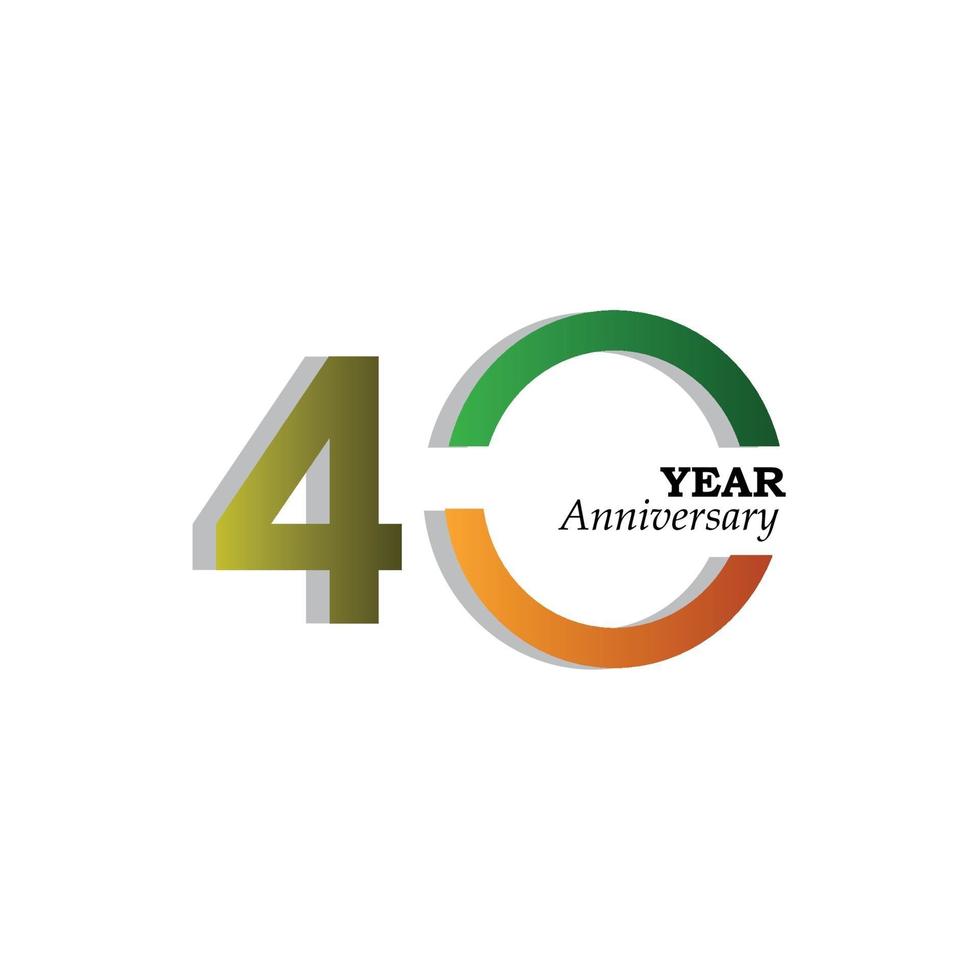 40 Years Anniversary Celebration Gold India Them Color Vector Template Design Illustration