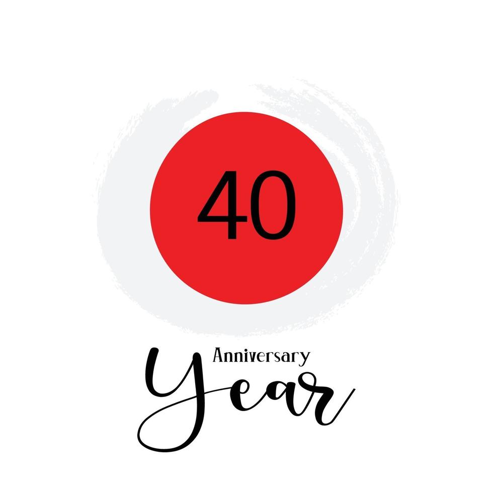 40 Years Anniversary Celebration Japan Them Color Vector Template Design Illustration