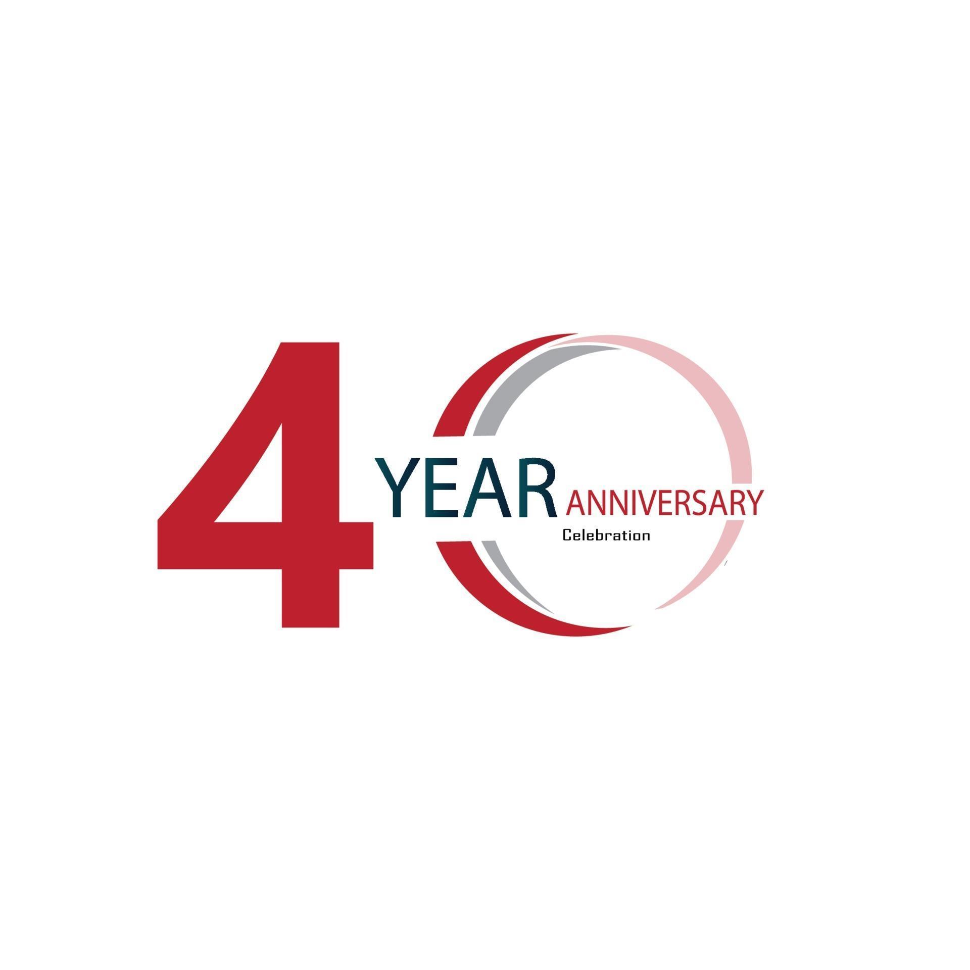 40 Years Anniversary Celebration Red Color Vector Template Design Illustration 2112794 Vector