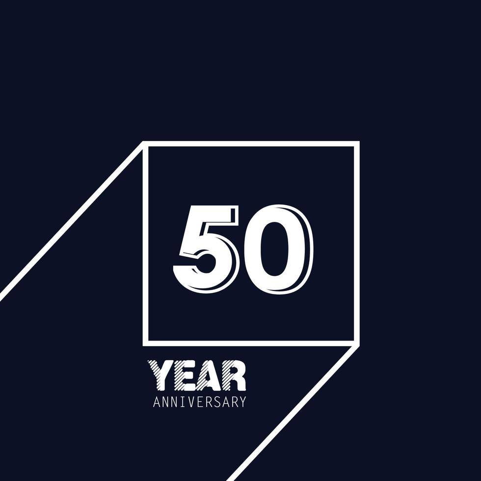 50 Years Anniversary Celebration Blue Color Vector Template Design Illustration